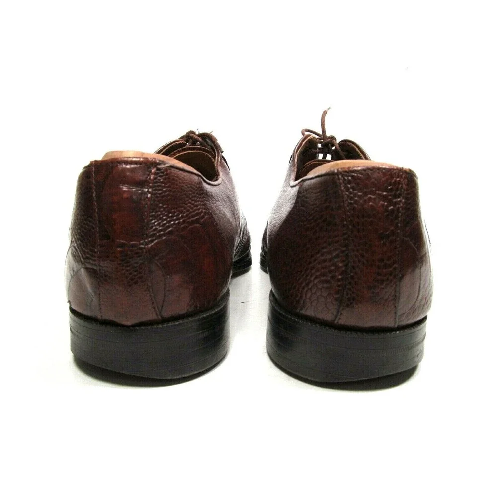 Florsheim Brown Reptile Print Leather Cap Toe Oxfords Mens Size US 12 D